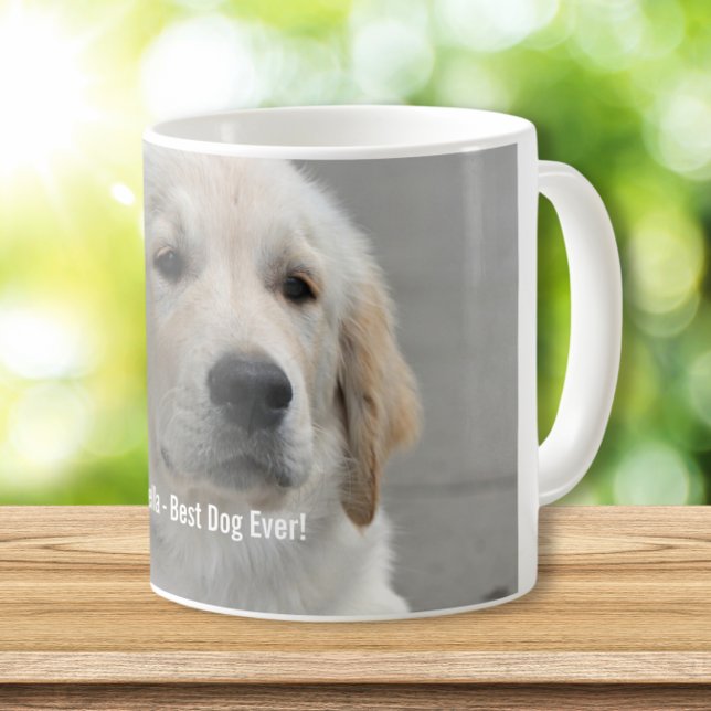 Personalized Golden Retriever Dog Photo and Name Coffee Mug