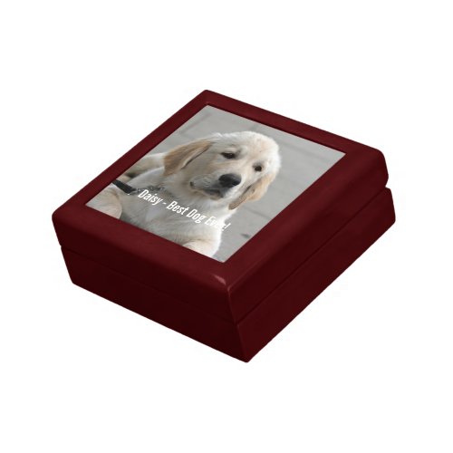 Personalized Golden Retriever Dog Photo and Name Keepsake Box