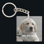 Personalized Golden Retriever Dog Photo and Name Keychain<br><div class="desc">Personalize this Golden Retriever Dog keepsake with your dog's or puppy's photo and name (or other pet or person's photo/name). Text reads "Best Dog Ever" or add your own text - We love Daisy (your dog's name), dog's birthday or day of passing. Just click on "customize" to add your personalized...</div>