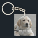 Personalized Golden Retriever Dog Photo and Name Keychain<br><div class="desc">Personalize this Golden Retriever Dog keepsake with your dog's or puppy's photo and name (or other pet or person's photo/name). Text reads "Best Dog Ever" or add your own text - We love Daisy (your dog's name), dog's birthday or day of passing. Just click on "customize" to add your personalized...</div>