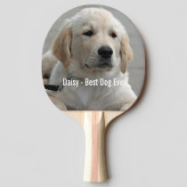 Personalized Golden Retriever Dog Photo and Name Ping-Pong Paddle