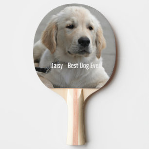 Personalized Golden Retriever Dog Photo and Name Ping-Pong Paddle