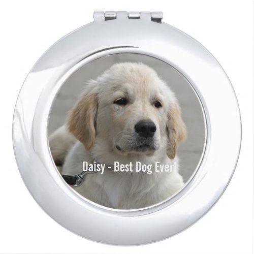 Personalized Golden Retriever Dog Photo and Name Vanity Mirror