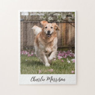 Personalized Golden Retriever Dog Photo Jigsaw Puzzle