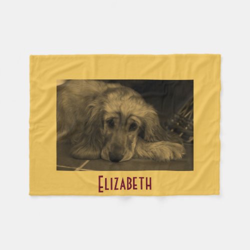 Personalized Golden Retriever Fleece Blanket