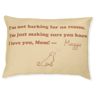Personalized Golden Retriever I Love You Mom Quote Pet Bed