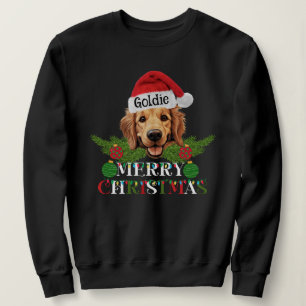 Personalized Golden Retriever Merry Christmas Sweatshirt