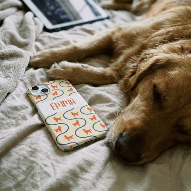 Personalized Golden Retriever Name Pastel  iPhone Case (Creator Uploaded)