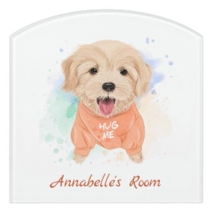 Personalized Golden Retriever Nursery Kid's Room Door Sign