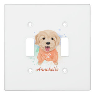 Personalized Golden Retriever Nursery Kid's Room Light Switch Cover