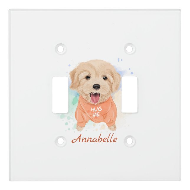 Personalized Golden Retriever Nursery Kid's Room  Light Switch Cover (Front)