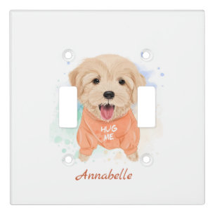 Personalized Golden Retriever Nursery Kid's Room Light Switch Cover