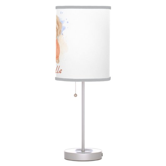 Personalized Golden Retriever Nursery Kid's Room Table Lamp (Right)