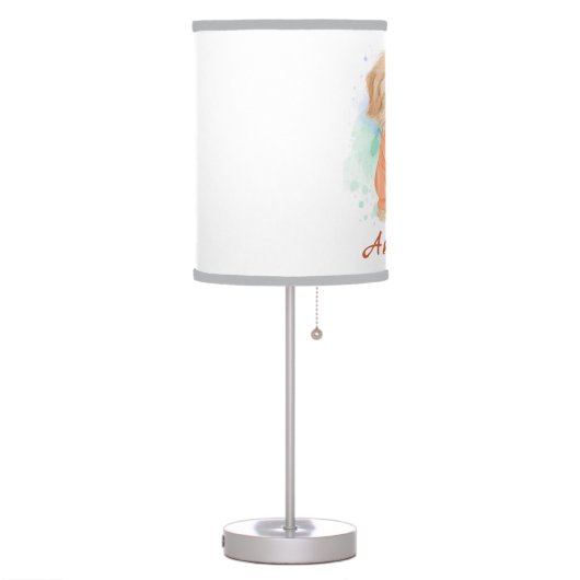 Personalized Golden Retriever Nursery Kid's Room  Table Lamp (Left)