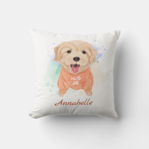 Personalized Golden Retriever Nursery Kids Room  Throw Pillow