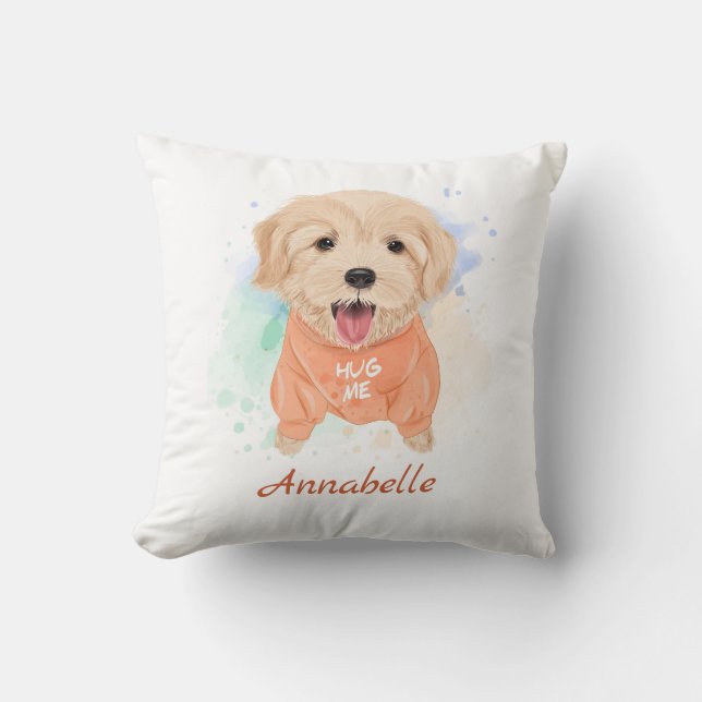 Personalized Golden Retriever Nursery Kid's Room  Throw Pillow (Front)