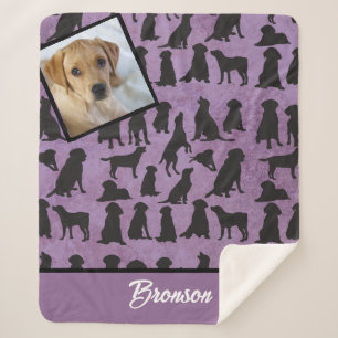 Personalized Golden Retriever pattern Sherpa Blanket