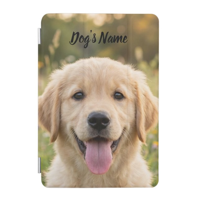 Personalized Golden Retriever Photo and Name  iPad Mini Cover (Front)