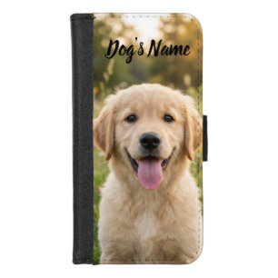 Personalized Golden Retriever Photo and Name iPhone 8/7 Wallet Case
