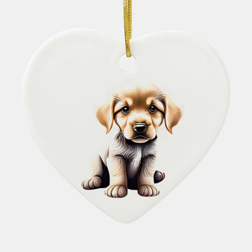 Personalized Golden Retriever Puppy Ceramic Ornament