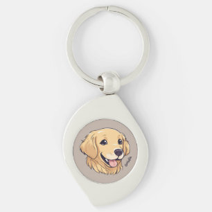 Personalized Golden Retriever Puppy Keychain
