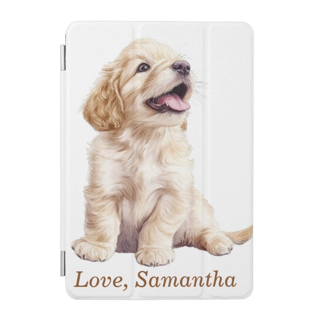 Personalized Golden Retriever Puppy Nursery art iPad Mini Cover (Front)
