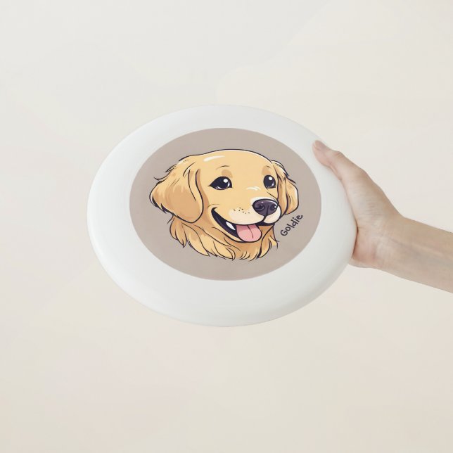 Personalized Golden Retriever Puppy Wham-O Frisbee (In Hand)