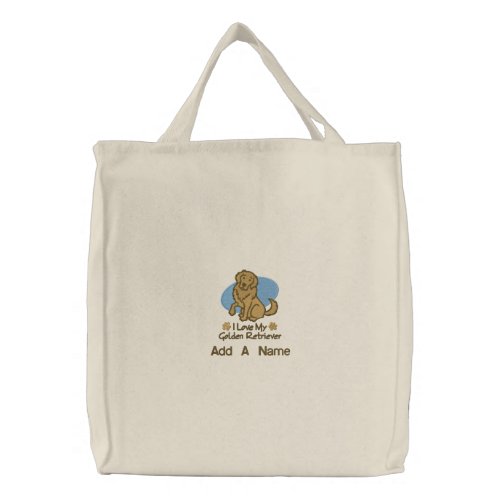 Personalized Golden Retriever Tote Bag