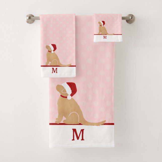 Personalized Golden Santa Dog Towel Set (Insitu)