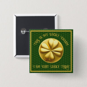 Personalized Golden Shamrock St. Patrick's Day Button