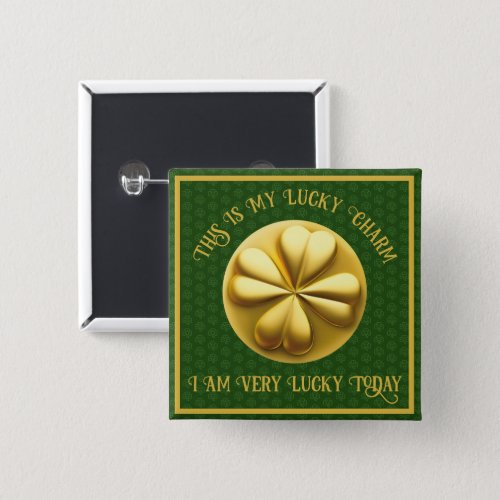 Personalized Golden Shamrock St Patricks Day Button