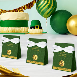 Personalized Golden Shamrock St. Patrick's Day Favor Boxes