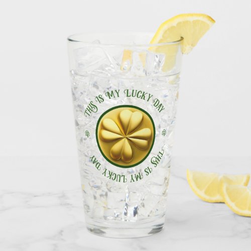 Personalized Golden Shamrock St Patricks Day Glass