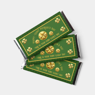Personalized Golden Shamrock St. Patrick's Day Hershey Bar Favors