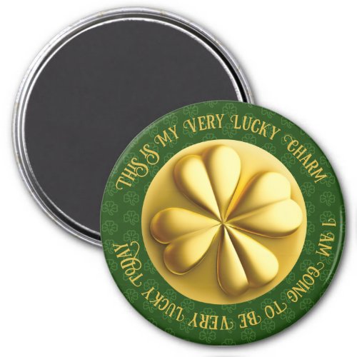 Personalized Golden Shamrock St Patricks Day Magnet