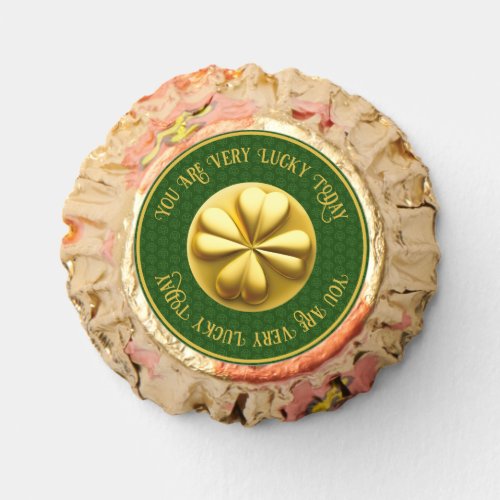 Personalized Golden Shamrock St Patricks Day Reeses Peanut Butter Cups