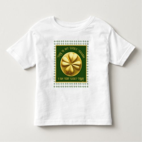 Personalized Golden Shamrock St Patricks Day Toddler T_shirt