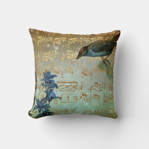 Personalized  Golden Shiny Birds Pillow