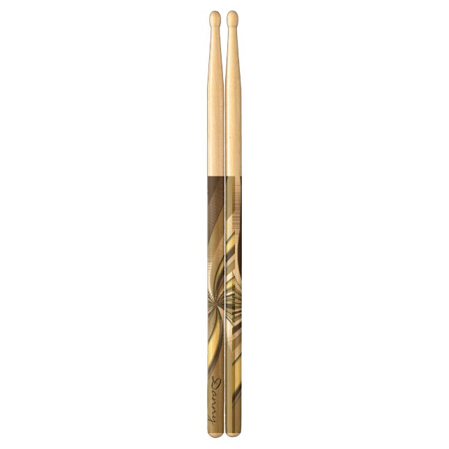 Personalized Golden Swirl Drumsticks (Front)