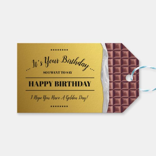 Personalized Golden Ticket Chocolate Bar Birthday Gift Tags