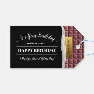 Personalized Golden Ticket Chocolate Bar Birthday Gift Tags