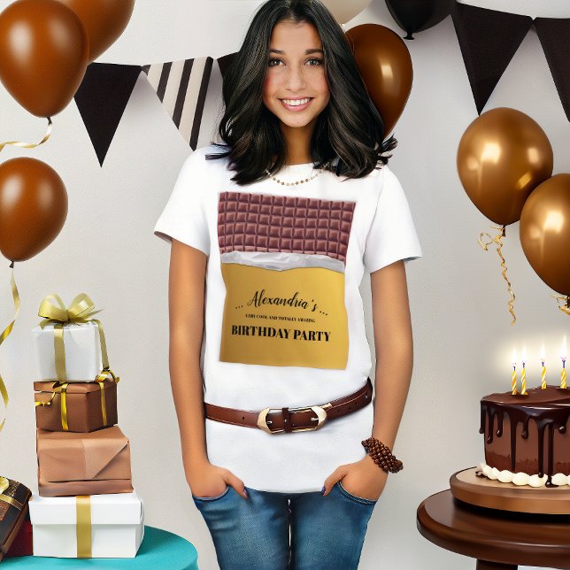Personalized Golden Ticket Chocolate Bar Birthday T-Shirt (Creator Uploaded)