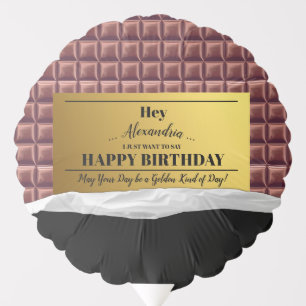 Personalized Golden Ticket Chocolate Birthday Balloon
