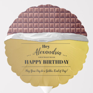 Personalized Golden Ticket Chocolate Birthday Balloon