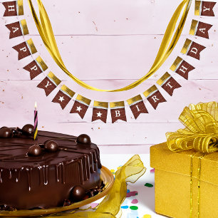 Personalized Golden Ticket Chocolate Birthday Bunting Flags