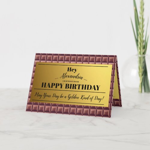 Personalized Golden Ticket Chocolate Birthday Card