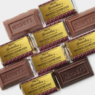 Personalized Golden Ticket Chocolate Birthday Hershey's Miniatures