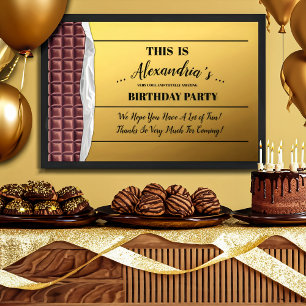 Personalized Golden Ticket Chocolate Birthday Poster