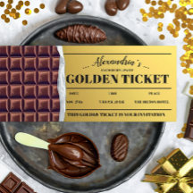 Personalized Golden Ticket Chocolate Invitation