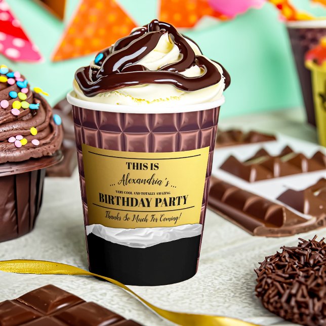 Personalized Golden Ticket Chocolate Party Paper Cups (Creator Uploaded)